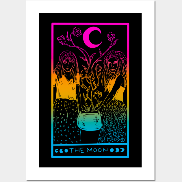 Midnight Margarita Moon - tarot card pan pride sunset Wall Art by TheDoodlemancer